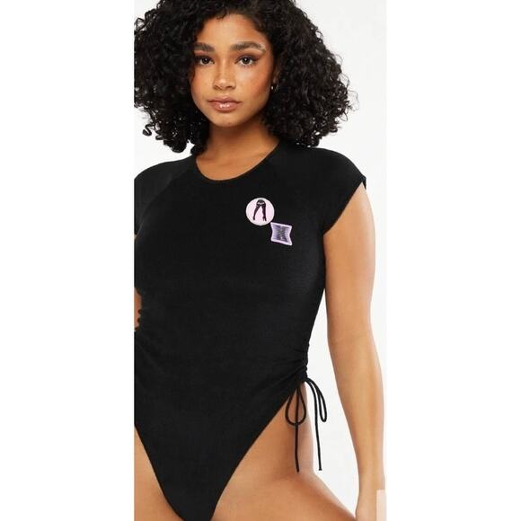 Savage X Fenty Tops - NWT Savage x Fenty Terrycloth Thong Bodysuit in Black Size Small